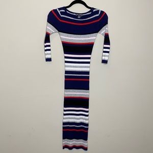 A PEA IN THE POD Navy Stripe Dress